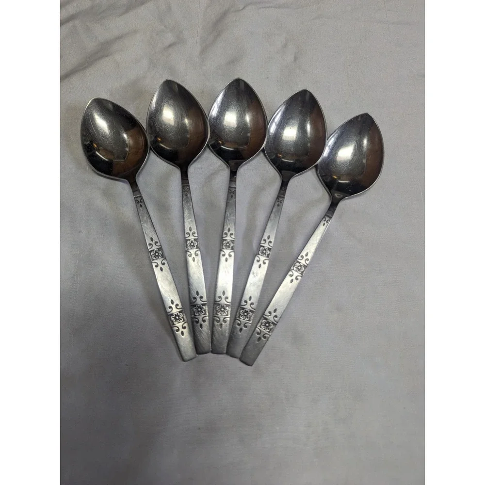 Oneida Profile Stainless Flatware Orlando Oval Soup Place Spoons Set Of 5 SEE